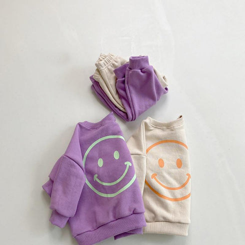 Spring and Autumn Smiley Dress Set